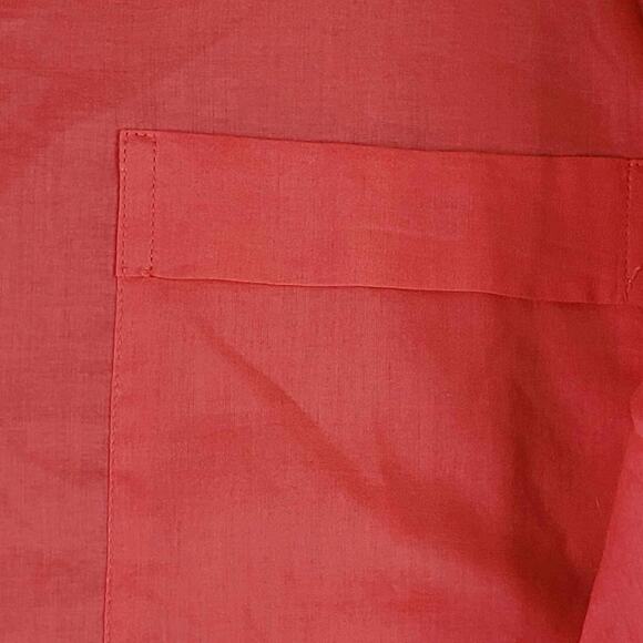 Chicos Shirt Womens Button Up Collared LS Blouse Orange Size 2 US Large Cotton - Picture 4 of 10